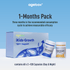 The 1-Months Pack of agebox iKids-Growth, a Day & Night Growth Support supplement with IGF-1 Support. The box and two bottles (120 capsules total) are shown, designed as a natural height support solution for kids.