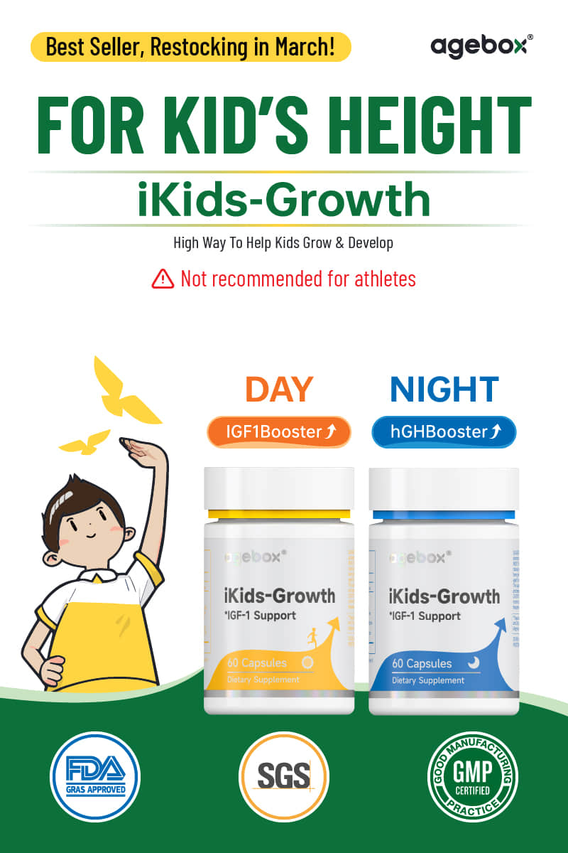 AGEBOX iKids-Growth Helps Kids Grow &amp; Develop Healthily for Kids Ages 5 to 18 (Day + Night)